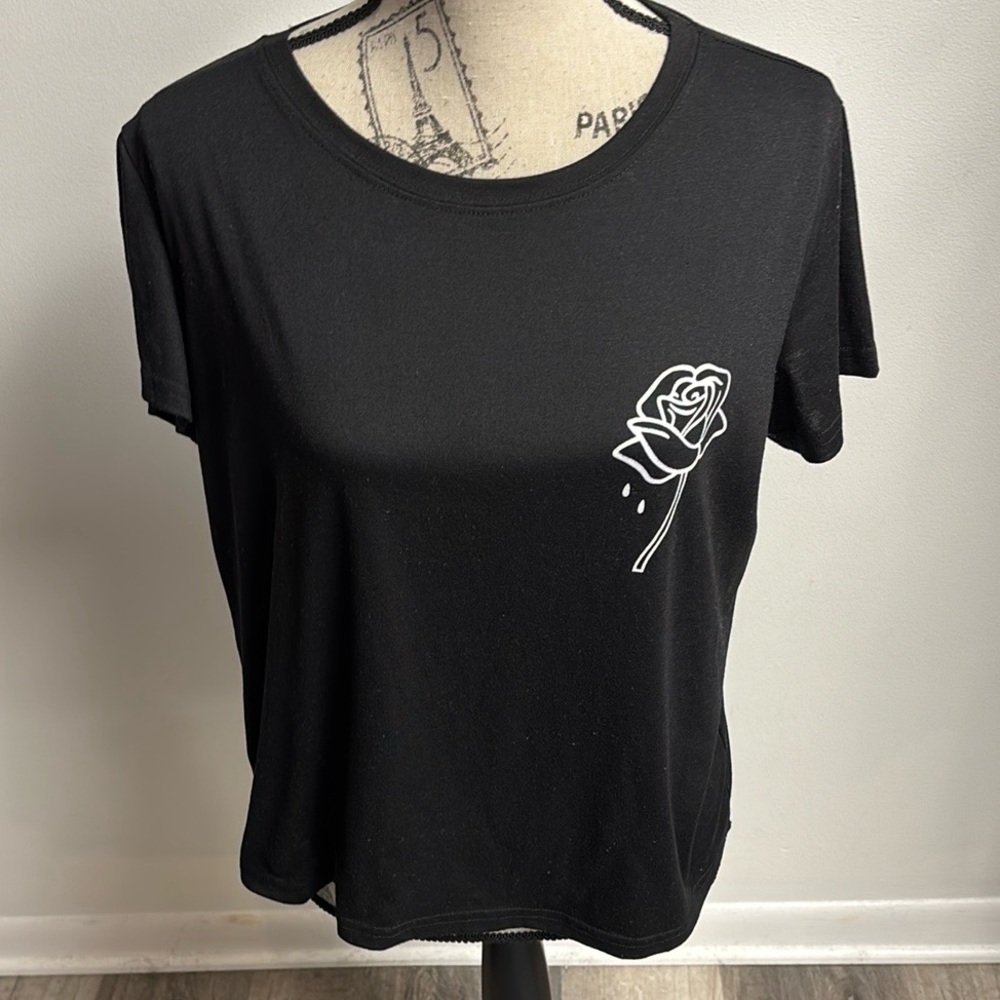 Shein White Rose Top